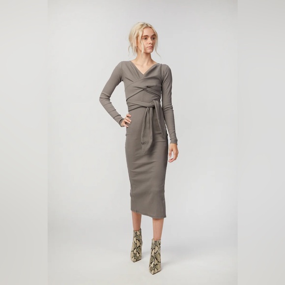 The Line by K Dresses & Skirts - The Line by K Saloma II Wrap Dress in Gray Size S
